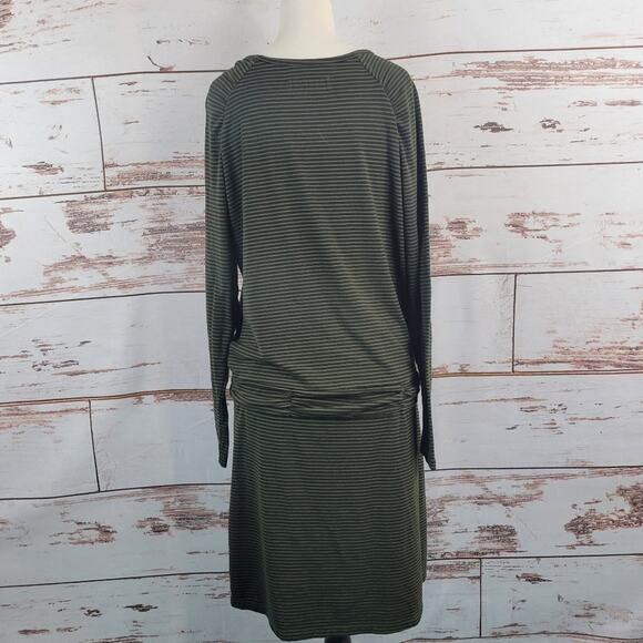 Carve Designs Long Sleeve Shore Dress Black Brown Stripe Size Large - Picture 3 of 7